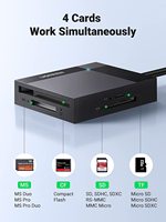 Lecteur de carte SD UGREEN CR125 40755 USB C USB 3.0 Adaptateur multi-cartes mémoire Lecteur de carte externe SD MS CF Compact Flash pour appareil photo