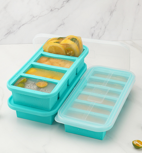 Purée de légumes et de fruits Plateau en silicone pour aliments pour bébés Conteneurs de stockage d'aliments et de glace faits maison Moules de congélation en silicone (3 pièces/ensemble) - Product Image 1