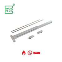 Barre anti-panique sans clé ignifugée Doorplus, homologuée UL, en acier inoxydable 304 noir, dispositif de sortie à pression pour évacuation