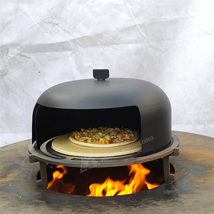 Four à pizza portable pour barbecue, double grande taille, en acier Corten, à fixer sur un réchaud de camping ou un four à bois, pour extérieur - Product Image 3