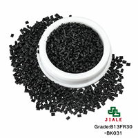 Gránulos de Nylon PA6 GF30 V0 Sin Halógenos FR, Baja Corrosión en Molde, 30% GF, No Rojo P, para Piezas Eléctricas Inyectadas