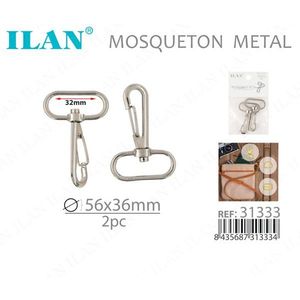 Moschettone in metallo ILAN 56x36mm 2 pezzi per borse e accessori - Product Image 3