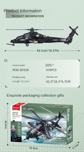 Jouets de construction assemblés <span class=keywords><strong>Sluban</strong></span> B1558 Série militaire WZ-10S Hélicoptère armé Avion de chasse pour garçons - Product Image 5