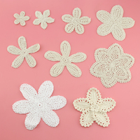 Patch brodé en coton blanc imitation crochet fleur 15cm à coudre pour vêtements et sacs DIY