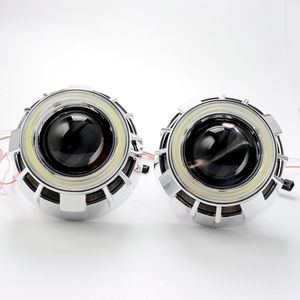 CQL 2,5 "HID <span class=keywords><strong>Bixenon</strong></span> H1 lente de proyector H4 H7 H11 tornillo de enchufe doble LED óptico blanco Ojos de Ángel estilo de coche Retrofit faro - Product Image 5