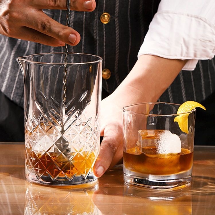 Creative glasses stirring pitcher 700ml Stocked Bar cocktail mixing glass etched cocktail mixing glass