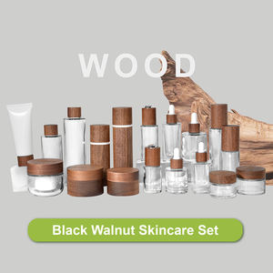 Çevre dostu 50g 30ml 100ml cam ahşap kozmetik losyon <span class=keywords><strong>Serum</strong></span> ambalaj seti boş lüks cilt bakımı krem kavanozu ve şişeler - Product Image 4
