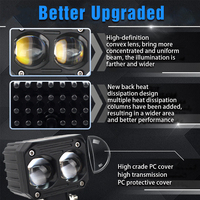 Projecteur de moto à double couleur, mini phare LED jaune et blanc, lampe de conduite universelle pour camions, SUV, VTT, voitures