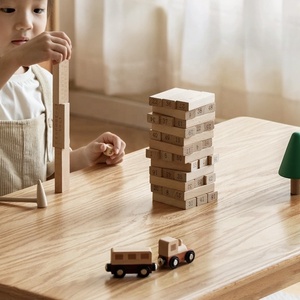 CE CPC Natural Beech Wood Number Blocks Tumbling Tower Stacking Toy Games for Building, <strong>Toppling</strong> and Tumbling - Product Image 6