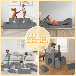 Ensemble de canapés modulaires pour enfants, 10 pièces, en mousse haute densité, personnalisable en usine, pour le jeu des tout-petits, mobilier pour enfants - Product Image 3