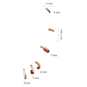 Boucles d'oreilles tendance en alliage de zinc, 6 7 8 9 mm, bijoux unisexes à la mode, diamètre intérieur 7 mm E1333 - Product Image 1