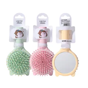 LMLTOP Factory Private Label Fragrance Hair Brush Scalp Massage Curly Detangling Hair Styling Airbag Comb With Mirror