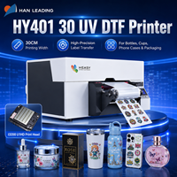 Impresora de Etiquetas de Cristal UV DTF Automática HEASY HY-401 de 300 mm con Posicionamiento Preciso por Escala Delantera/Trasera, Nueva, 1 Año de Garantía, para Cajas de Hojalata y Tarros
