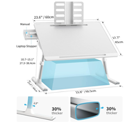 Table de lit pour ordinateur portable, bureau de lit réglable SAIJI pour ordinateur portable, support pliable pour ordinateur portable avec tiroir de rangement