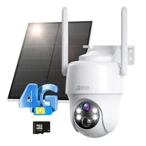 ANRAN Low Power 3MP 2K SIM Card LTE Outdoor CCTV Surveillance IP Solar Wireless PTZ 4G Camera Security
