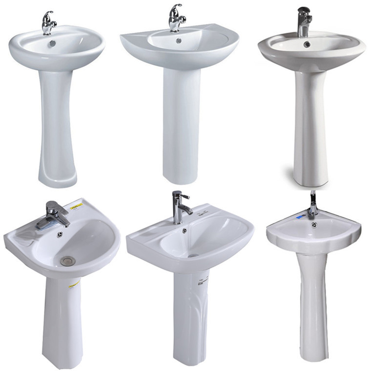 Маленькая раковина в экспортном стиле, домашнее украшение семейного типа, треугольная керамическая раковина, простое разделение керамической колонны, раковина