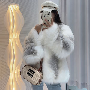 Cappotto Invernale da <span class=keywords><strong>Donna</strong></span> Elegante in Vera Pelliccia di Volpe Naturale Nuova <span class=keywords><strong>Moda</strong></span> all'Ingrosso - Product Image 1