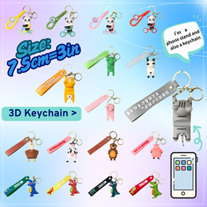 Bulk Cute Animal Home Series PVC Keychains 3D Soft Rubber Monkey Bear Rabbit <strong>Dog</strong> Bag Hanging Ornament Promotional <strong>Key</strong> <strong>Ring</strong> - Product Image 6