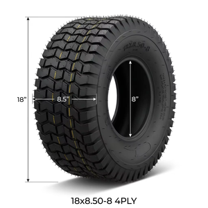 Pneus de <span class=keywords><strong>tondeuse</strong></span> à gazon 18x8.50-8 pour tracteurs, tondeuses autoportées et voiturettes de golf, 4 plis, sans chambre à air - Product Image 2