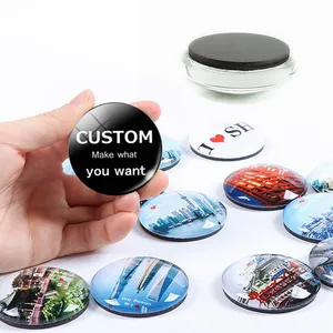 Custom Any Photos Round Glass Cabochon Fridge Magnet Creative Gifts Fridge decoration Fridge sticker