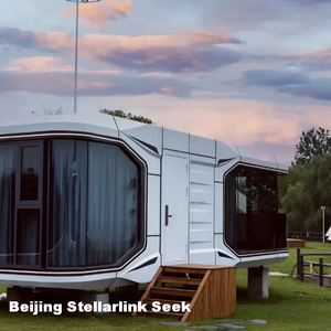 Capsule spatiale mobile, villa, maison, bureau, en acier, pliable, préfabriquée en Chine, style villa, modulaire, type Apple Cabin, pour camping panoramique - Product Image 1