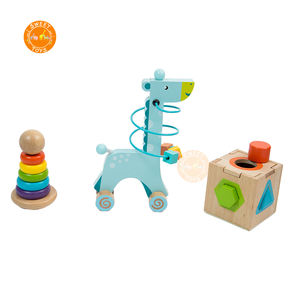 Jouets éducatifs en bois de haute qualité 3-en-1 <span class=keywords><strong>jeu</strong></span> de balle de cerf géométrie <span class=keywords><strong>LCL</strong></span> arc-en-ciel pile jouets garçons et filles - Product Image 6
