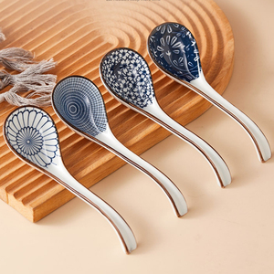 ช้อนซุปเกี๊ยวเซรามิกแบบตะวันออกช้อนซุปแบบเอเชียสำหรับบะหมี่ - Product Image 1
