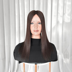 Venta al por mayor, listo para enviar: Topper de cabello humano virgen europeo ruso 100% natural con base de seda, 5x6.5, con nudos invisibles para la pérdida de cabello. - Product Image 2