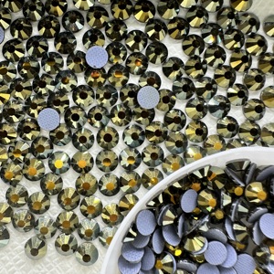 Colle forte écologique, strass <span class=keywords><strong>IRIG</strong></span> haute brillance à dos plat, sans plomb, pour vêtements et nail art, 12 facettes, en sachets - Product Image 3