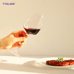 TYGLASS personalizzato Logo personalizzato di lusso retrò cristallo trasparente bicchieri di vino con stelo per bere vino rosso Cabernet bianco come regalo