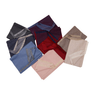 Mùa Đông Ấm hai mặt màu rắn Cashmere khăn unisex thời trang đa năng màu sắc tương phản dọc sợi ngang ngắn rìa khăn choàng - Product Image 2