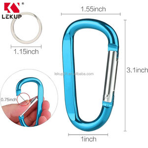 Mosquetón <span class=keywords><strong>de</strong></span> Aluminio con Anillo en D y Logotipo Personalizado, Ganchos para Llavero con Clip <span class=keywords><strong>de</strong></span> Resorte, Multicolor, Ligero, No Apto para <span class=keywords><strong>Escalada</strong></span> - Product Image 2