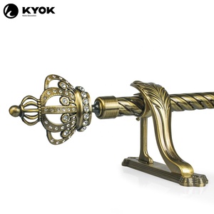 KYOK Trung Quốc Phật Sơn Wrought Sắt Curtain Rod Nhà Máy, Đôi Rèm Cực, Fancy Curtain Finial/Curtain Chân Đế Nhà Sản Xuất - Product Image 4