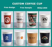 Gobelet en papier personnalisé de haute qualité, imprimé, jetable, simple ou double paroi, pour café