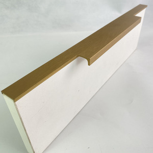Poignée de porte de placard et de commode en alliage d'aluminium noir et or, moderne, minimaliste, de luxe, avec joint de finition, pour cuisine et chambre à coucher - Product Image 4
