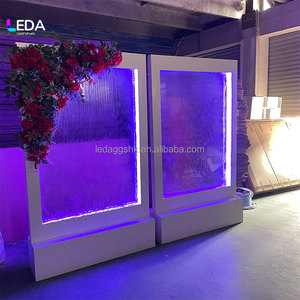 LEDA Letrero de Bienvenida Metálico Desmontable con Efecto de Agua, Iluminado, para Bodas, Fondo de Cascada, Decoración Floral para Entrada de Recepción - Product Image 2