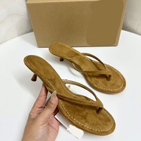 Nouvelles Sandales d'Été Polyvalentes à Talon Aiguille et Bout Rond pour Femme, Idéales pour l'Extérieur