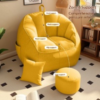 Fauteuil paresseux en forme de pouf, inclinable et convertible en lit, en coton et lin, sans cadre, coussin de siège tatami, pour chambre à coucher, balcon, usage décontracté