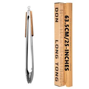 Pinzas para Barbacoa Extra Largas de Acero Inoxidable con Mango de Acacia Resistente de 63.5 cm (25 Pulgadas) para Parrillas, Fogatas y Ahumadores, Regalo para el Día del Padre - Product Image 2