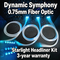 Kits de feux LED 0,75 mm pour plafond étoilé, garantie 3 ans, symphonie romantique, 300 étoiles filantes dynamiques, contrôlables par application, 12V