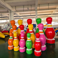 Pins de bowling gonflables géants, ensemble de bowling gonflable pour le team building, les parcs d'attractions en plein air, les divertissements sur la neige