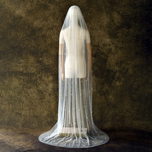 <span class=keywords><strong>Velo</strong></span> <span class=keywords><strong>da</strong></span> <span class=keywords><strong>Sposa</strong></span> in Tulle con Perle Fatte a Mano 100cm/200cm/300cm, Lussuoso <span class=keywords><strong>Velo</strong></span> Lungo con Coda e Bordo Decorato con Perline - Product Image 3