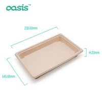 Oasis Assiette jetable personnalisée en bagasse verte biodégradable, plateau pour restauration rapide, vaisselle compostable, imperméable et résistante à la graisse