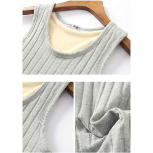 Women's Fleece Lined Tank <b>Top</b> Thermal Skinny Underwear <b>Tops</b> Breathable Knitted Cotton Spandex Bamboo Fiber - Product Image 5