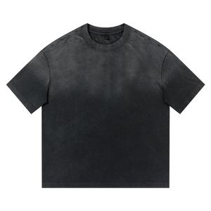 Toptan Erkek Oversize %100 Pamuklu Tişörtler Yüksek Kalite 270gsm Asit Yıkama Baskısız Düz Tişörtler Ağır Dokuma Eskitme Efektli Tişörtler - Product Image 1