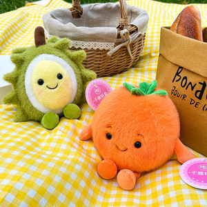 Logotipo personalizado perfumado fruta juguetes de peluche bolsas de frijol melocotón Durian mangostán Pitaya Hami melón muñecos de peluche garra máquina regalo barato - Product Image 3