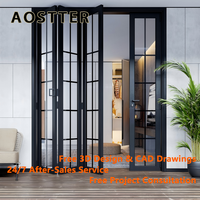 Puerta Plegable de Aluminio AOSTTER con Protección Solar y Vidrio Reflectante Tintado con Bloqueo UV para Climas Desérticos