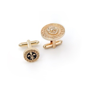 高級カスタムロゴメンズスーツシャツカフリンクスゴールドブラックシルバーメタルスタッズボタンカフスリンクセット結婚記念日 - Product Image 4