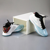 Organisateur de chaussures transparent en plastique, étagère à chaussures pour la maison et le dortoir, boîte à chaussures simple en PP avec couvercle rabattable, bac de rangement polyvalent anti-poussière