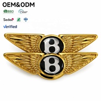 Badge logo métallique 3D personnalisé, emblème d'aile, plaque signalétique, plaque décorative, fabricant OEM ODM